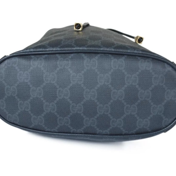 GUCCI GG Web Canvas Black Drawstring Shoulder Bag - Picture 3 of 8